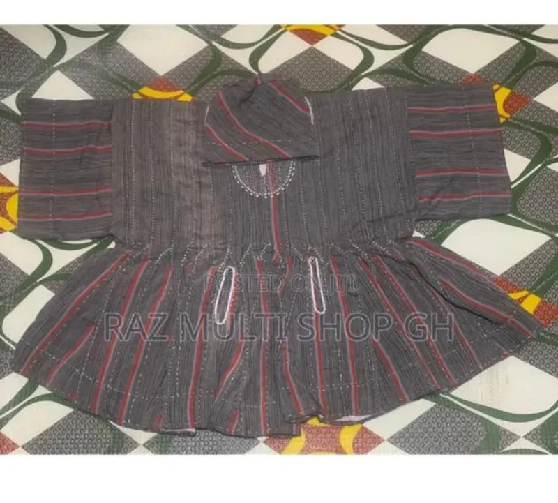 Striped Smock Top with Matching Cap 1