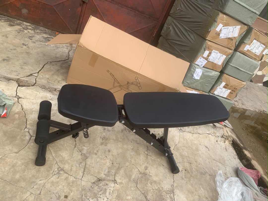 Black Adjustable Weight Bench with Padded Seat