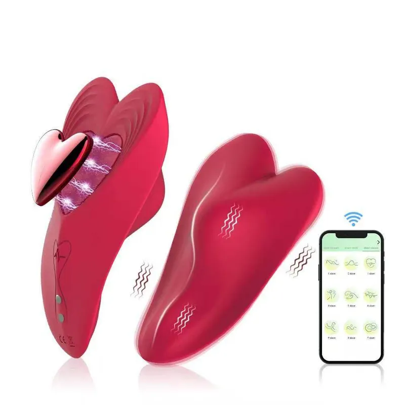 Red Heart-Shaped Wearable Massager with Phone App 1