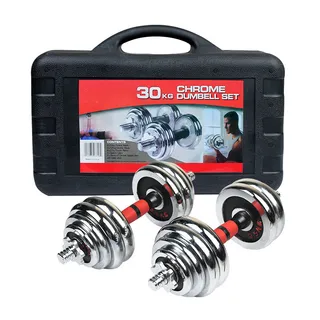 30kg Chrome Adjustable Dumbbell Set with Carry Case