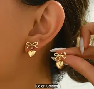 Heart ribbon earring