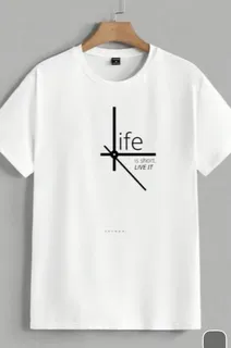 White Graphic T-Shirt - Life Is Short Live It Print