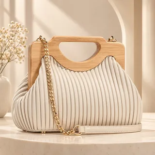 Wooden statement handle. Comes with. Strap
