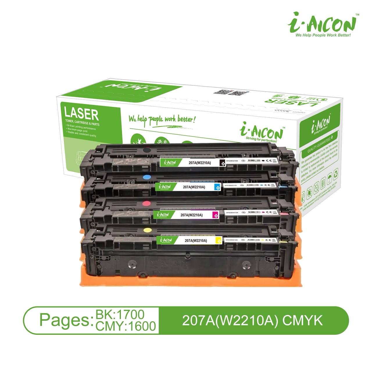 i-Aicon 207A (W2210A) CMYK Laser Toner Cartridge Set