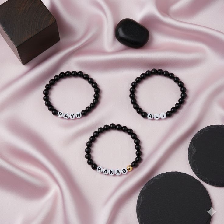 customised black bracelet