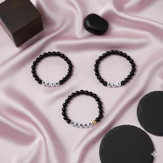 customised black bracelet