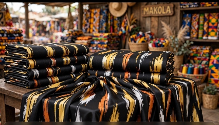 Black and Yellow African Print Fabric Bundle (Ankara Style)