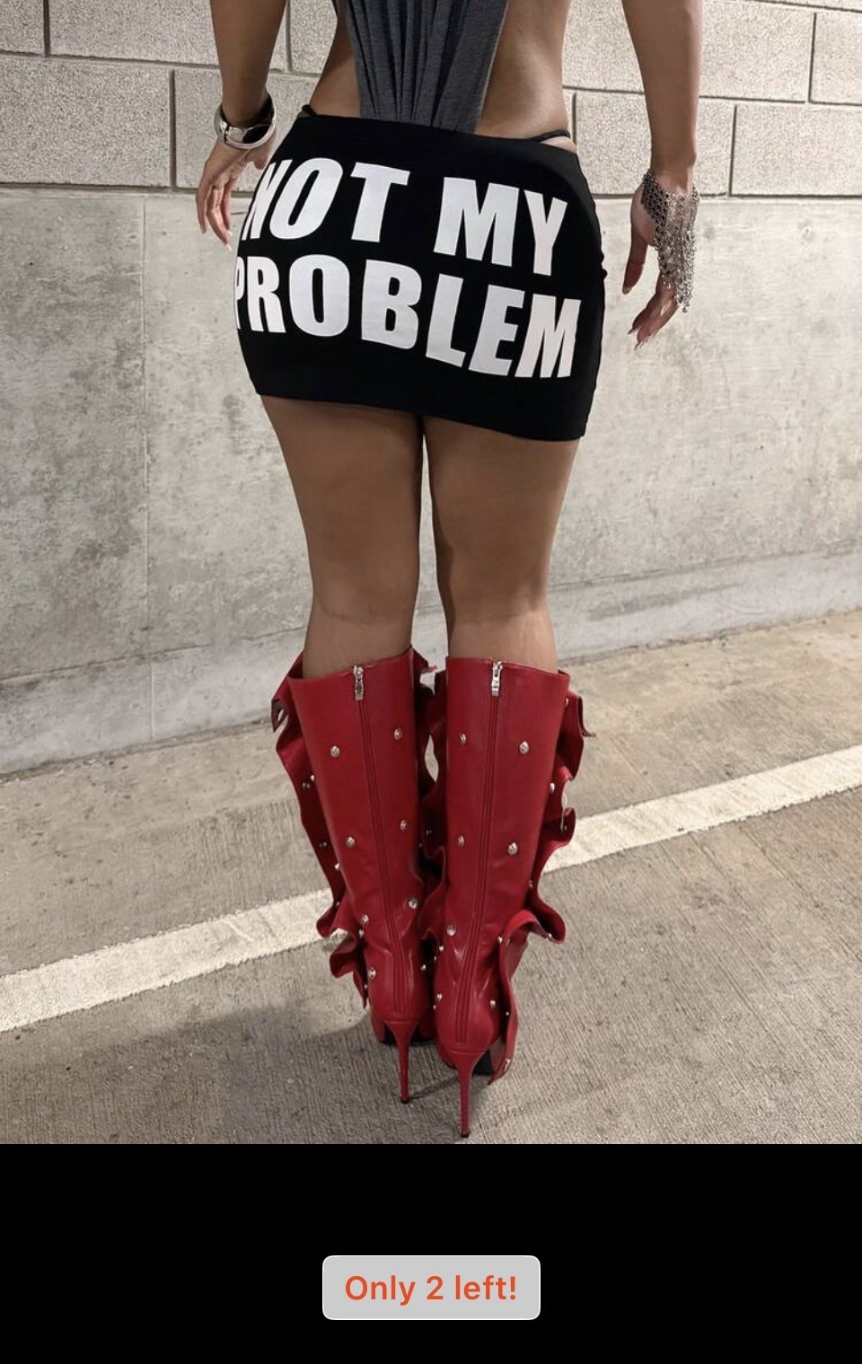 Black Slogan Mini Skirt - NOT MY PROBLEM 1