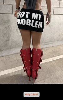 Black Slogan Mini Skirt - NOT MY PROBLEM