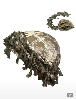 Digital Camo Tassel Head Wrap with Satin Lining