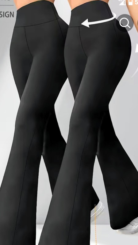 High-Waisted Flared Leggings - Black and Navy Blue Options 3