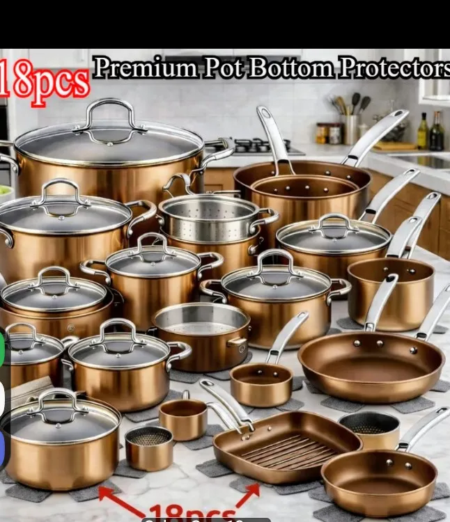 Copper-Toned Cookware Set with Glass Lids and Steamer Insert 3