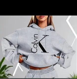 White Cropped Hoodie and Sweatpants Two-Piece Set 2