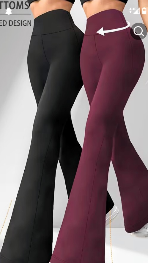 High-Waisted Flared Leggings - Black and Navy Blue Options 2