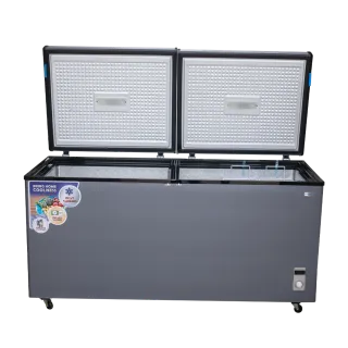 Chest Freezer with Dual Lid and Caster Wheels 4