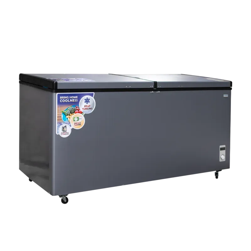 Chest Freezer with Dual Lid and Caster Wheels 2