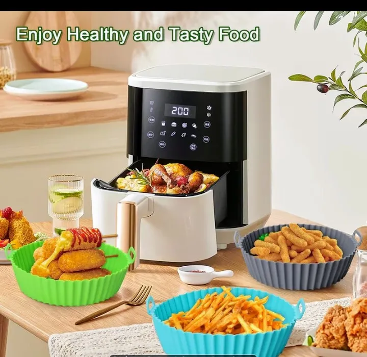 Digital Stainless Steel Air Fryer with Silicone Liners Set 3
