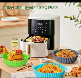 Digital Stainless Steel Air Fryer with Silicone Liners Set 3