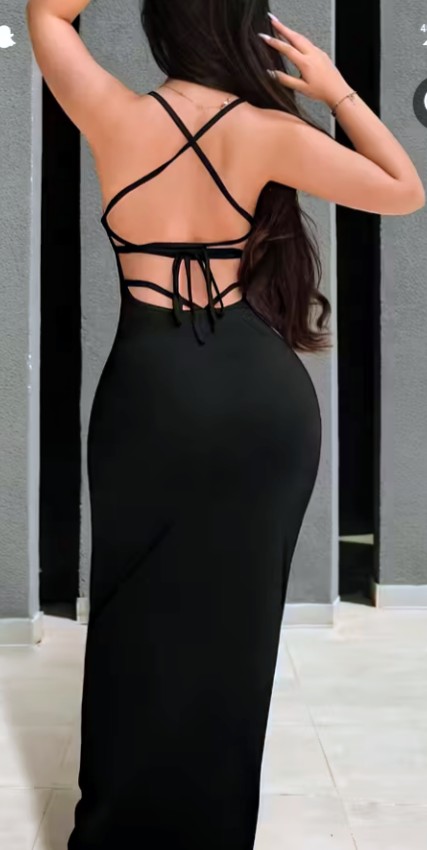 Brown Spaghetti Strap Bodycon Maxi Dress 2