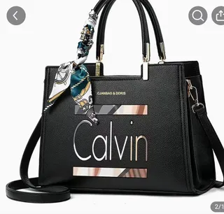 Black Tote Handbag with Scarf Accent and Gold Hardware