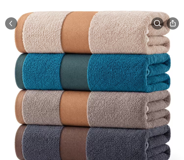 Set of 4 Folded Towels - Assorted Colors, 1