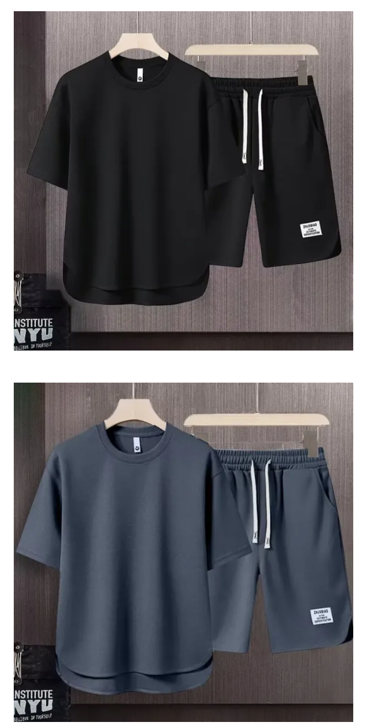 Men's Short Sleeve T-Shirt and Shorts Matching Set 1