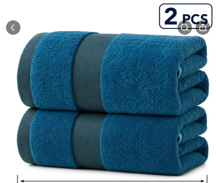 Blue Bath Towels - Set of 2```json 1