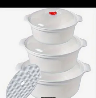 White Stacking Food St the babyorage Casserole Set with Lids and Trivet 1