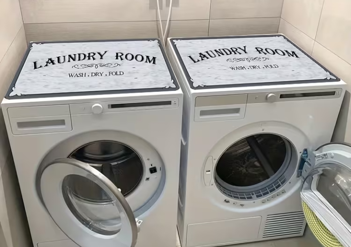 Decorative Laundry Room Top Cover Mat for Washing Machine or Dryer 1