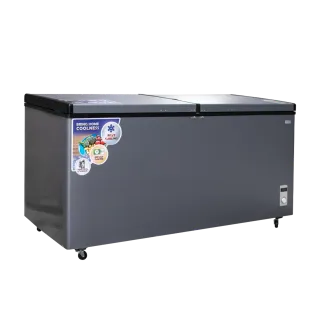 Chest Freezer with Dual Lid and Caster Wheels 1