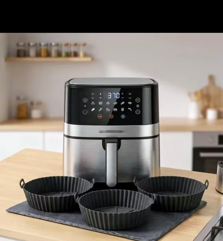 Digital Stainless Steel Air Fryer with Silicone Liners Set 1