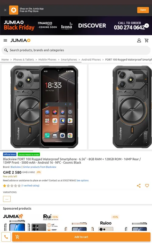Blackview Rugged Black Smartphone 1
